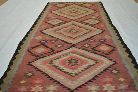 Kilim Purple Runner Flat Woven 49 X 112  Area Rug 100-74655 Image 3