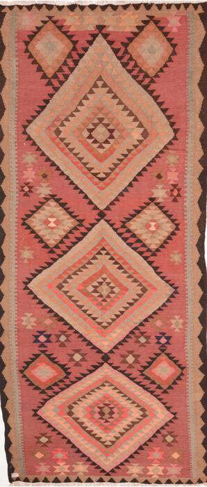 Kilim Purple Runner Flat Woven 49 X 112  Area Rug 100-74655 Image 0