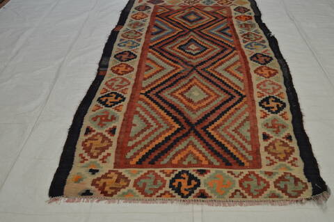 Kilim Multicolor Runner Flat Woven 41 X 106  Area Rug 100-74683 Image 3