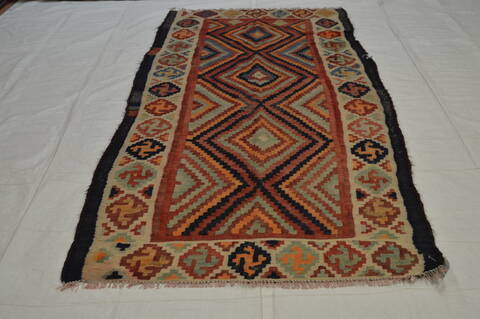 Kilim Multicolor Runner Flat Woven 41 X 106  Area Rug 100-74683 Image 4