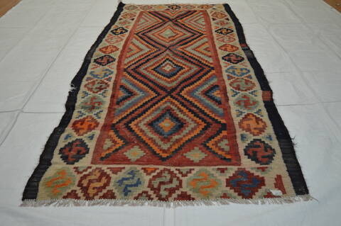 Kilim Multicolor Runner Flat Woven 41 X 106  Area Rug 100-74683 Image 6