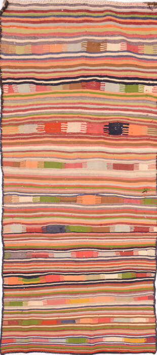 Kilim Multicolor Runner Flat Woven 41 X 106  Area Rug 100-74683 Image 0
