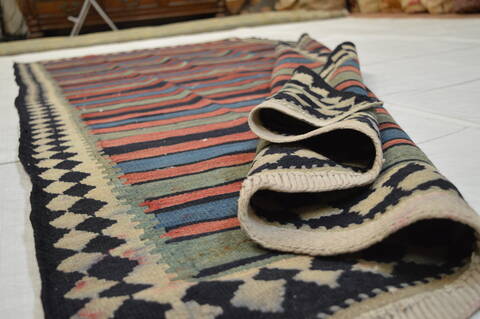 Kilim Green Runner Flat Woven 44 X 99  Area Rug 100-74685 Image 1