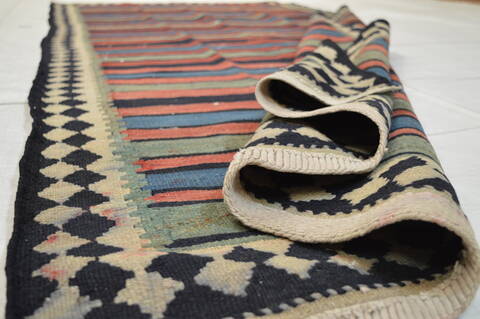 Kilim Green Runner Flat Woven 44 X 99  Area Rug 100-74685 Image 2