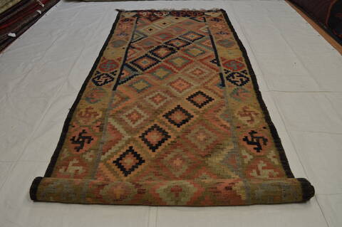 Kilim Multicolor Runner Flat Woven 48 X 143  Area Rug 100-74701 Image 4