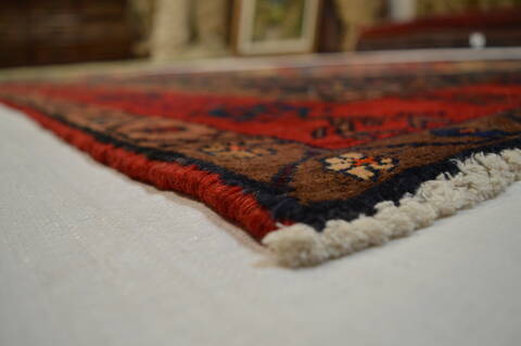 Hamedan Blue Runner Hand Knotted 50 X 118  Area Rug 100-74718 Image 4