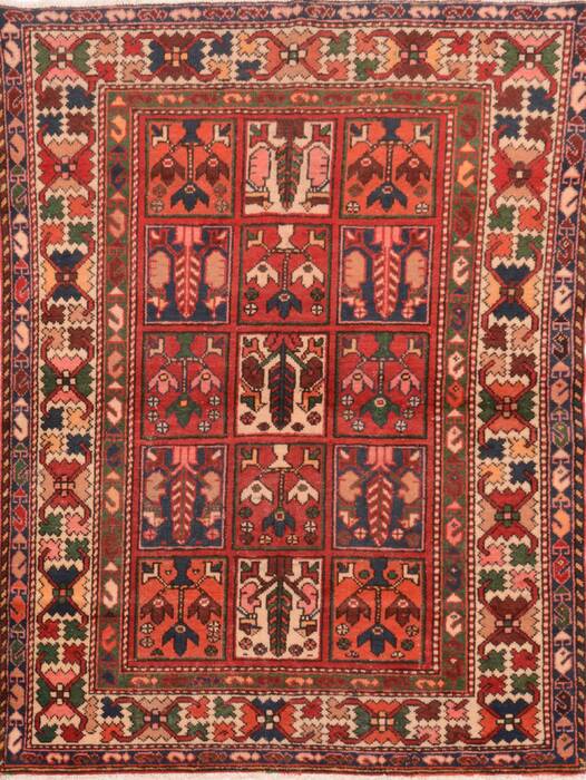 Bakhtiar Red Hand Knotted 50 X 67  Area Rug 100-74742 Image 0