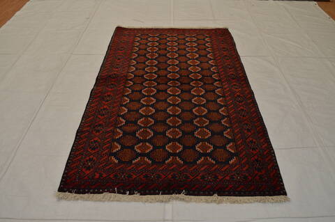 Baluch Blue Hand Knotted 39 X 69  Area Rug 100-74757 Image 4