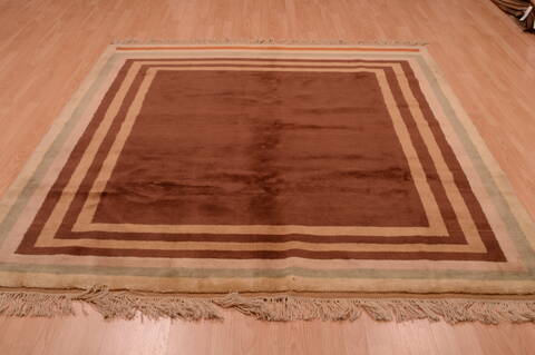 Shiraz Brown Square Hand Knotted 68 X 76  Area Rug 100-74856 Image 8