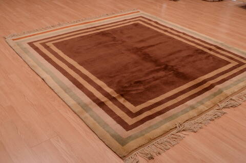 Shiraz Brown Square Hand Knotted 68 X 76  Area Rug 100-74856 Image 9