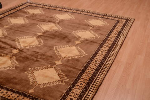 Shiraz Brown Hand Knotted 83 X 90  Area Rug 100-74858 Image 9