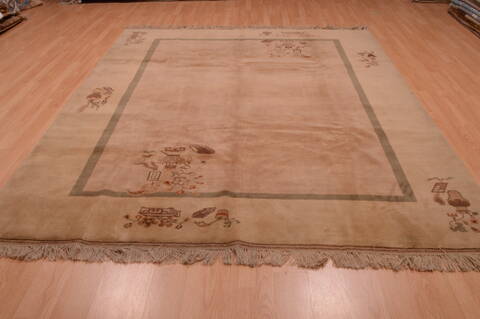 Mid-century Green Hand Knotted 77 X 99  Area Rug 100-74859 Image 2