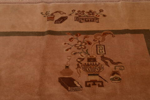 Mid-century Green Hand Knotted 77 X 99  Area Rug 100-74859 Image 3