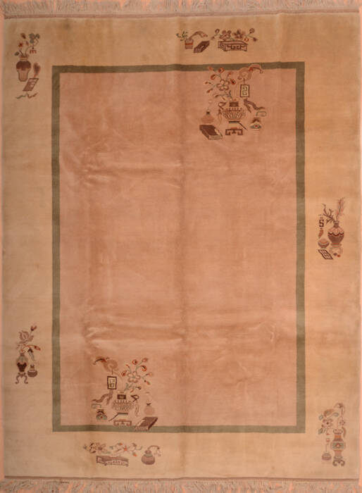 Mid-century Green Hand Knotted 77 X 99  Area Rug 100-74859 Image 0