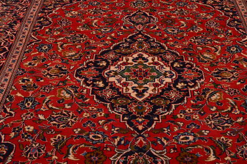 Kashan Red Hand Knotted 67 X 111  Area Rug 100-74866 Image 1