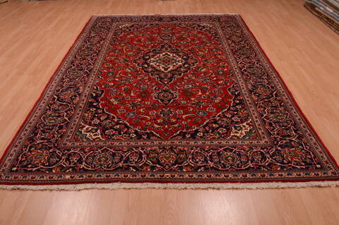 Kashan Red Hand Knotted 67 X 111  Area Rug 100-74866 Image 3