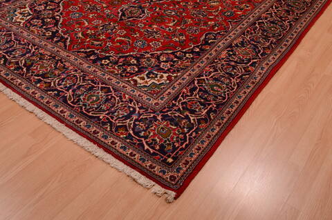 Kashan Red Hand Knotted 67 X 111  Area Rug 100-74866 Image 5