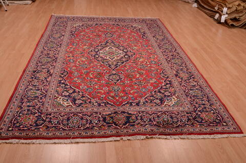 Kashan Red Hand Knotted 67 X 111  Area Rug 100-74866 Image 6