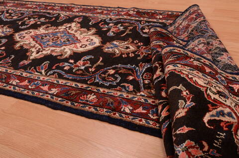 Hamedan Black Runner Hand Knotted 29 X 1310  Area Rug 100-74876 Image 3