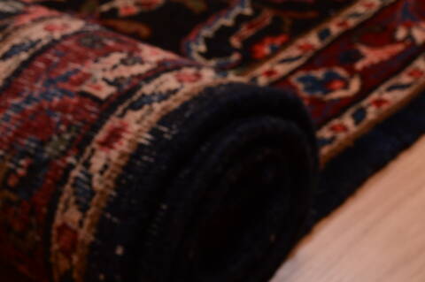 Hamedan Black Runner Hand Knotted 29 X 1310  Area Rug 100-74876 Image 8