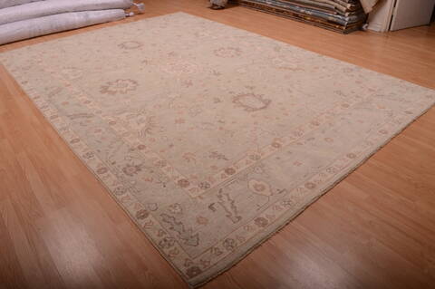 Chobi Beige Hand Knotted 810 X 129  Area Rug 100-75163 Image 2