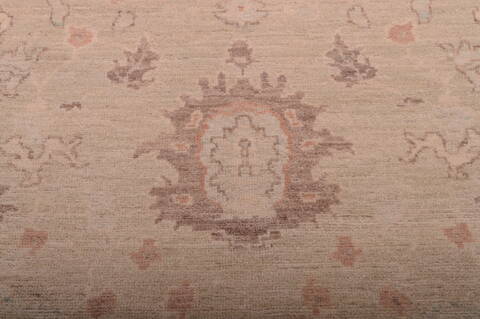Chobi Beige Hand Knotted 810 X 129  Area Rug 100-75163 Image 4