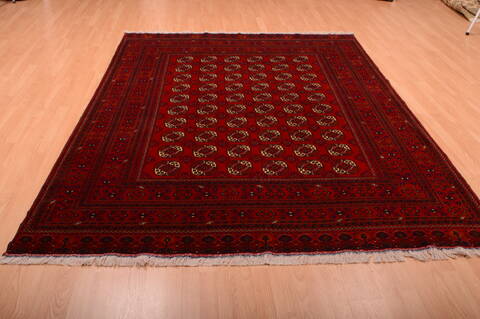 Khan Mohammadi Red Hand Knotted 66 X 95  Area Rug 100-75172 Image 1