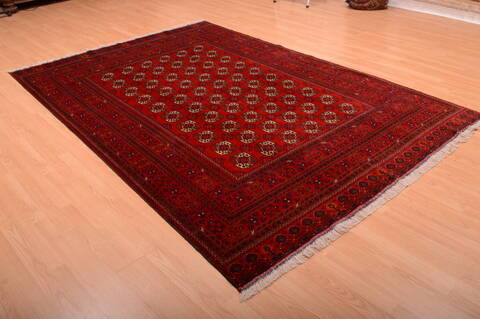 Khan Mohammadi Red Hand Knotted 66 X 95  Area Rug 100-75172 Image 2