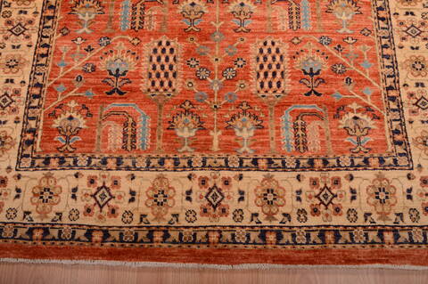 Chobi Orange Hand Knotted 41 X 59  Area Rug 100-75237 Image 6