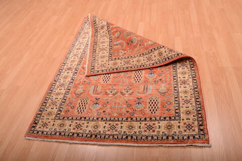 Chobi Orange Hand Knotted 41 X 59  Area Rug 100-75237 Image 8