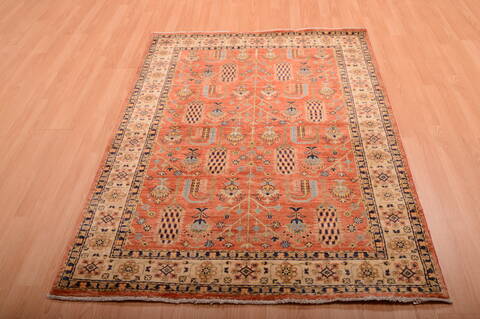 Chobi Orange Hand Knotted 42 X 510  Area Rug 100-75253 Image 1