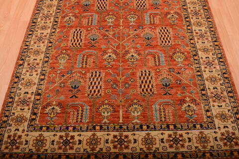 Chobi Orange Hand Knotted 42 X 510  Area Rug 100-75253 Image 4