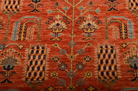 Chobi Orange Hand Knotted 42 X 510  Area Rug 100-75253 Image 5