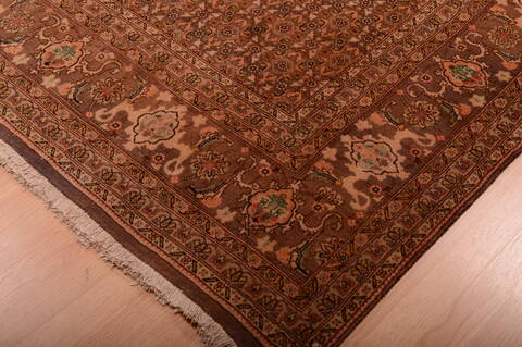 Tabriz Brown Square Hand Knotted 96 X 97  Area Rug 100-75335 Image 3