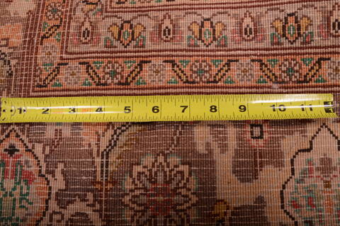 Tabriz Brown Square Hand Knotted 96 X 97  Area Rug 100-75335 Image 9