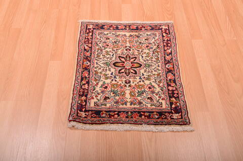 Sarouk Red Square Hand Knotted 110 X 24  Area Rug 100-75387 Image 1
