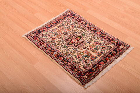 Sarouk Red Square Hand Knotted 110 X 24  Area Rug 100-75387 Image 2
