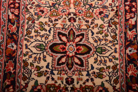 Sarouk Red Square Hand Knotted 110 X 24  Area Rug 100-75387 Image 3