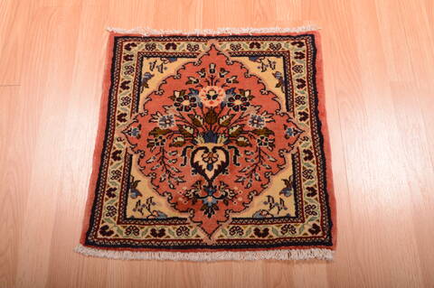 Sarouk Beige Square Hand Knotted 19 X 110  Area Rug 100-75388 Image 1