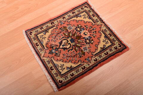 Sarouk Beige Square Hand Knotted 19 X 110  Area Rug 100-75388 Image 2