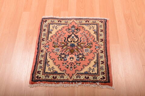 Sarouk Beige Square Hand Knotted 19 X 110  Area Rug 100-75388 Image 3