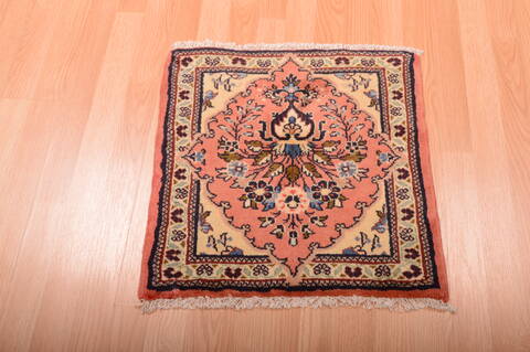 Sarouk Beige Square Hand Knotted 19 X 110  Area Rug 100-75388 Image 4