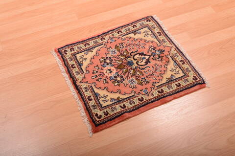 Sarouk Beige Square Hand Knotted 19 X 110  Area Rug 100-75388 Image 5