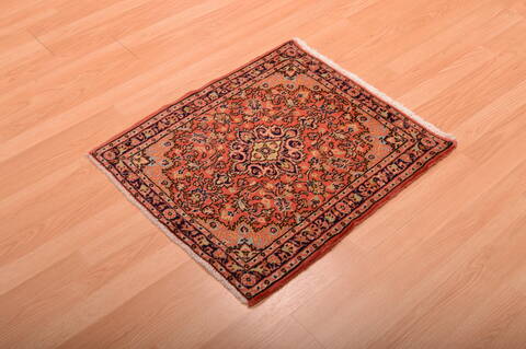 Sarouk Red Square Hand Knotted 22 X 25  Area Rug 100-75392 Image 2