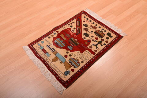 Baluch Beige Square Hand Knotted 110 X 25  Area Rug 100-75433 Image 2