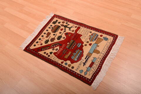 Baluch Beige Square Hand Knotted 110 X 25  Area Rug 100-75433 Image 3