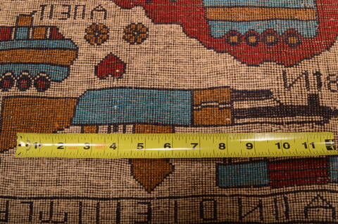 Baluch Beige Square Hand Knotted 110 X 25  Area Rug 100-75433 Image 5