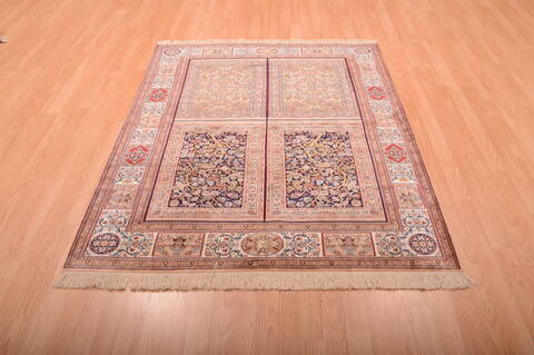 Kashmir Multicolor Hand Knotted 40 X 60  Area Rug 100-75456 Image 10