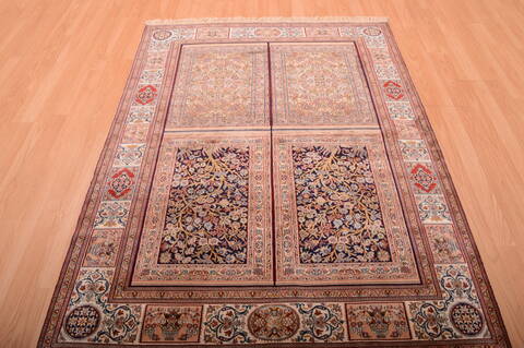 Kashmir Multicolor Hand Knotted 40 X 60  Area Rug 100-75456 Image 13