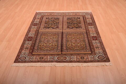 Kashmir Multicolor Hand Knotted 40 X 60  Area Rug 100-75456 Image 1